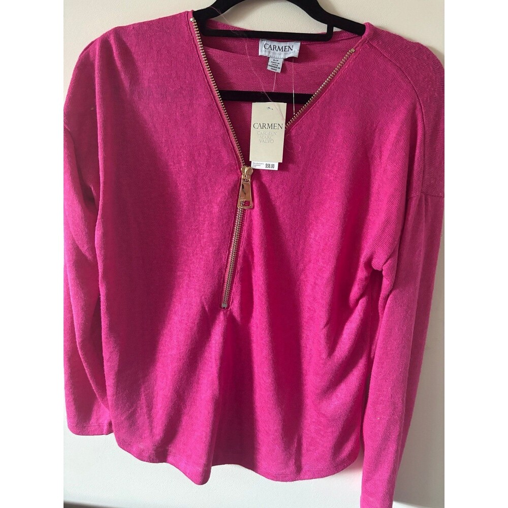 NWT CARMEN light pink ZIP IP sweater s/p